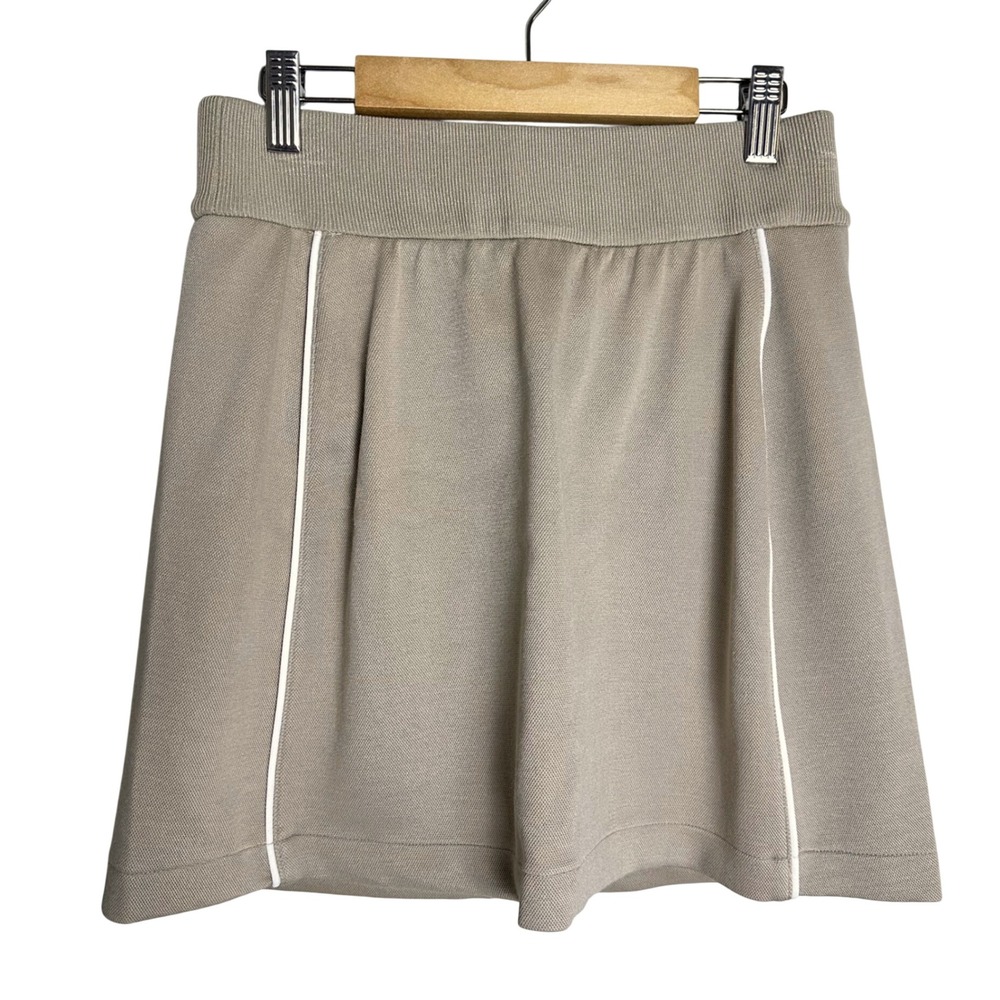 Spanx AirPique Skort Ashwood‎ Tan Beige Athletic Tennis Golf Mini Skirt 21414R S